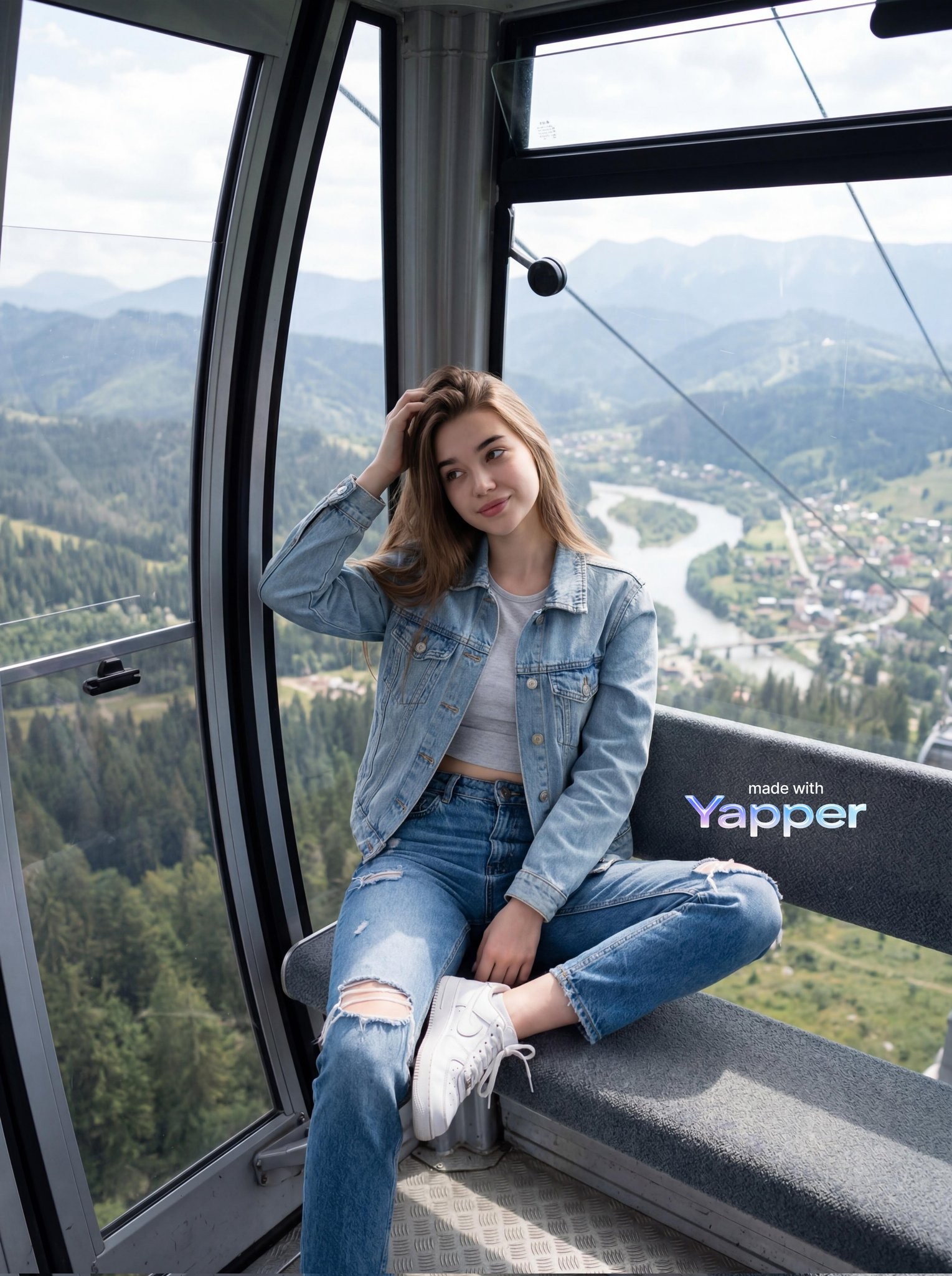 Glass Cable Car Aerial View Travel Lifestyle Portrait