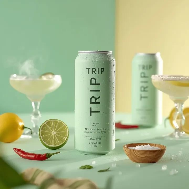 Fresh Lemon Basil Sparkling Beverage Ad Photography