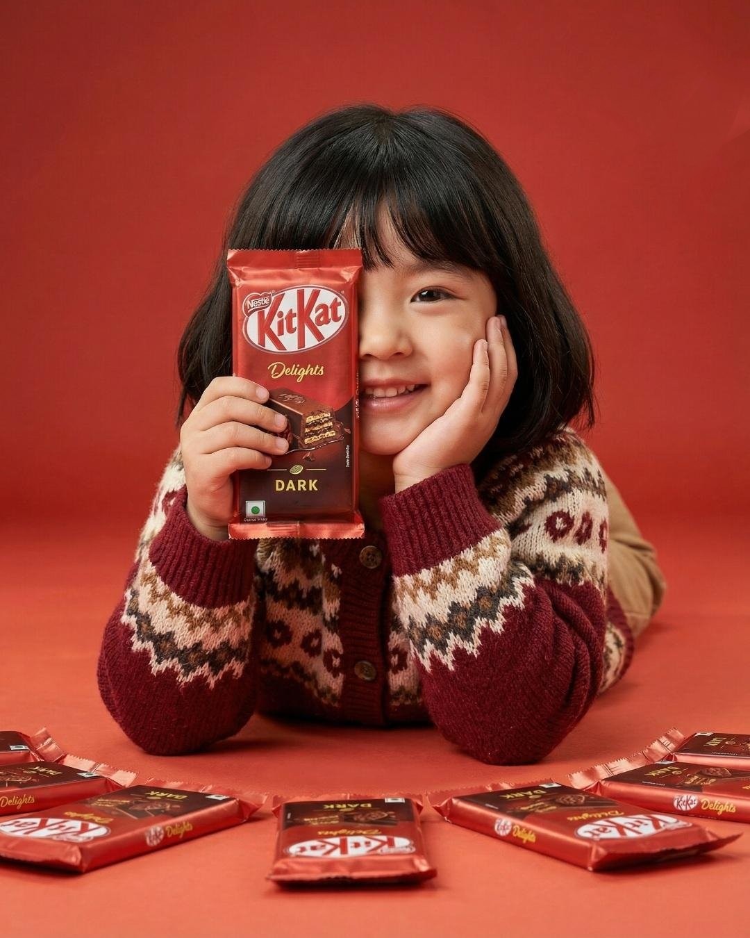 KitKat Chocolate Girl Red Ad Photography