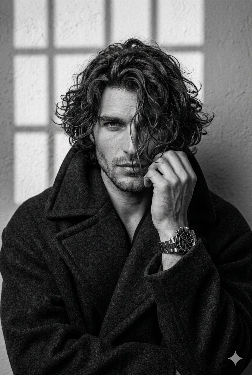 Black and White Window Shadow Emotional Portrait