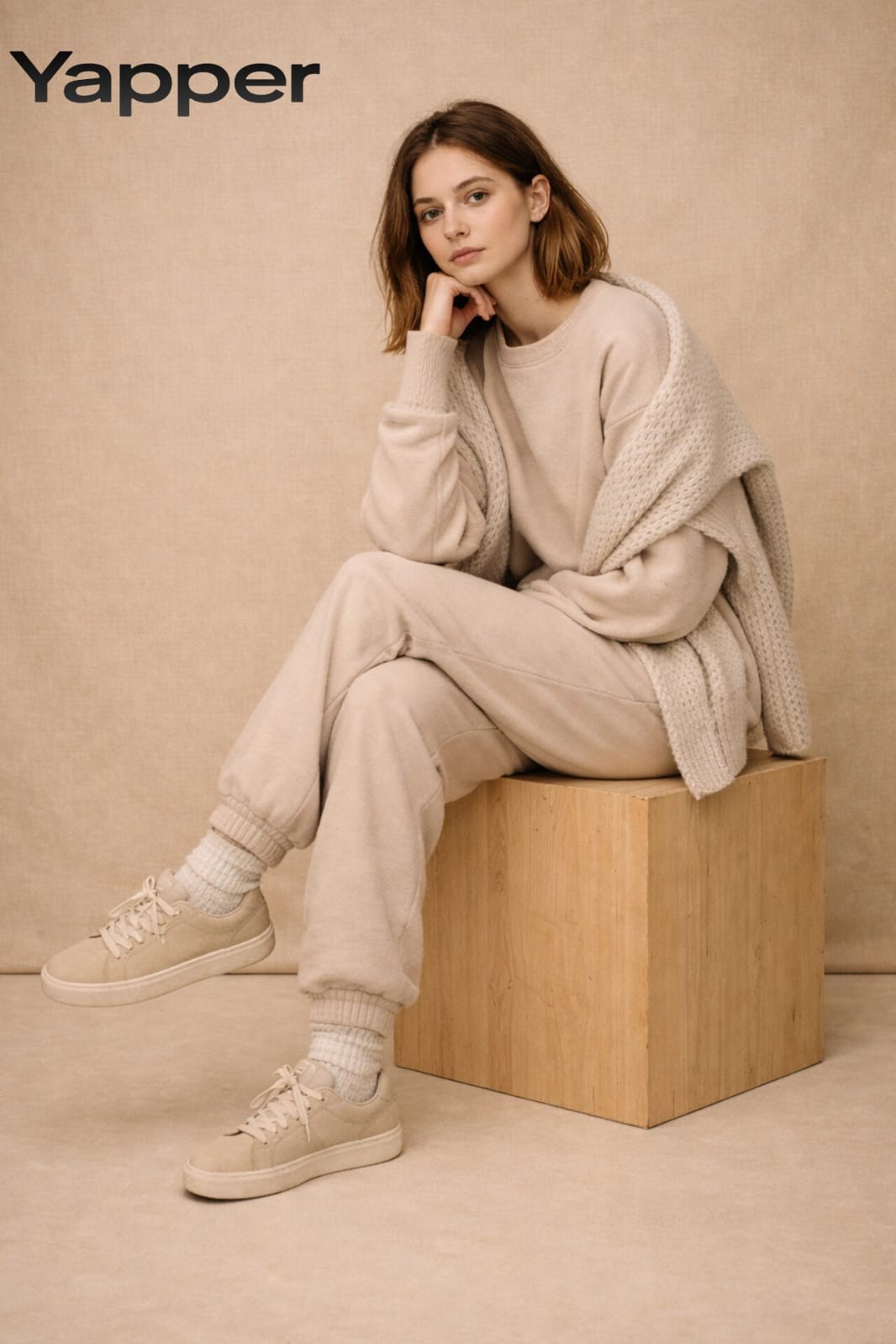 High Contrast Monochromatic Studio Female Portrait