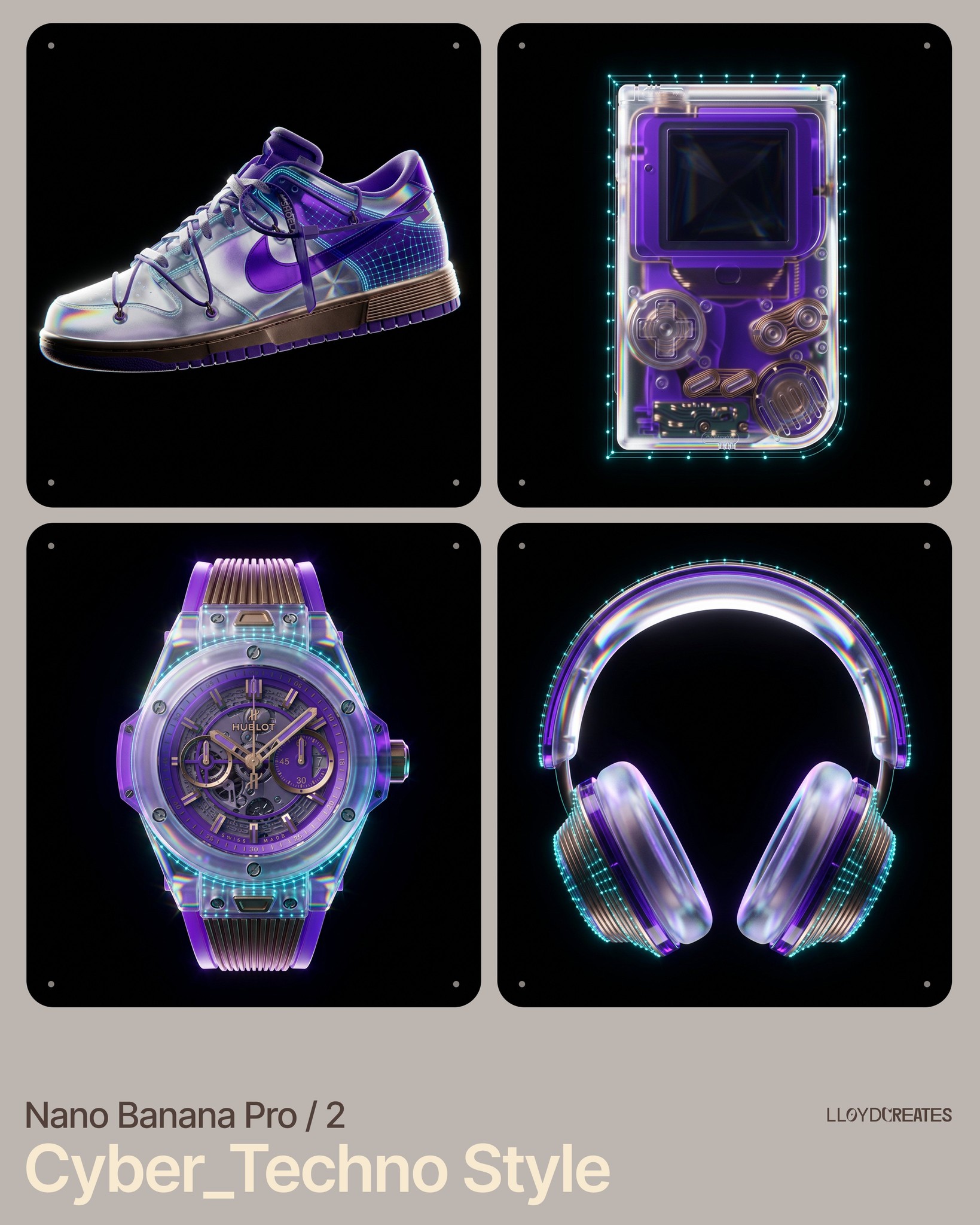 Cyber Techno Levitating Product Dark Photography