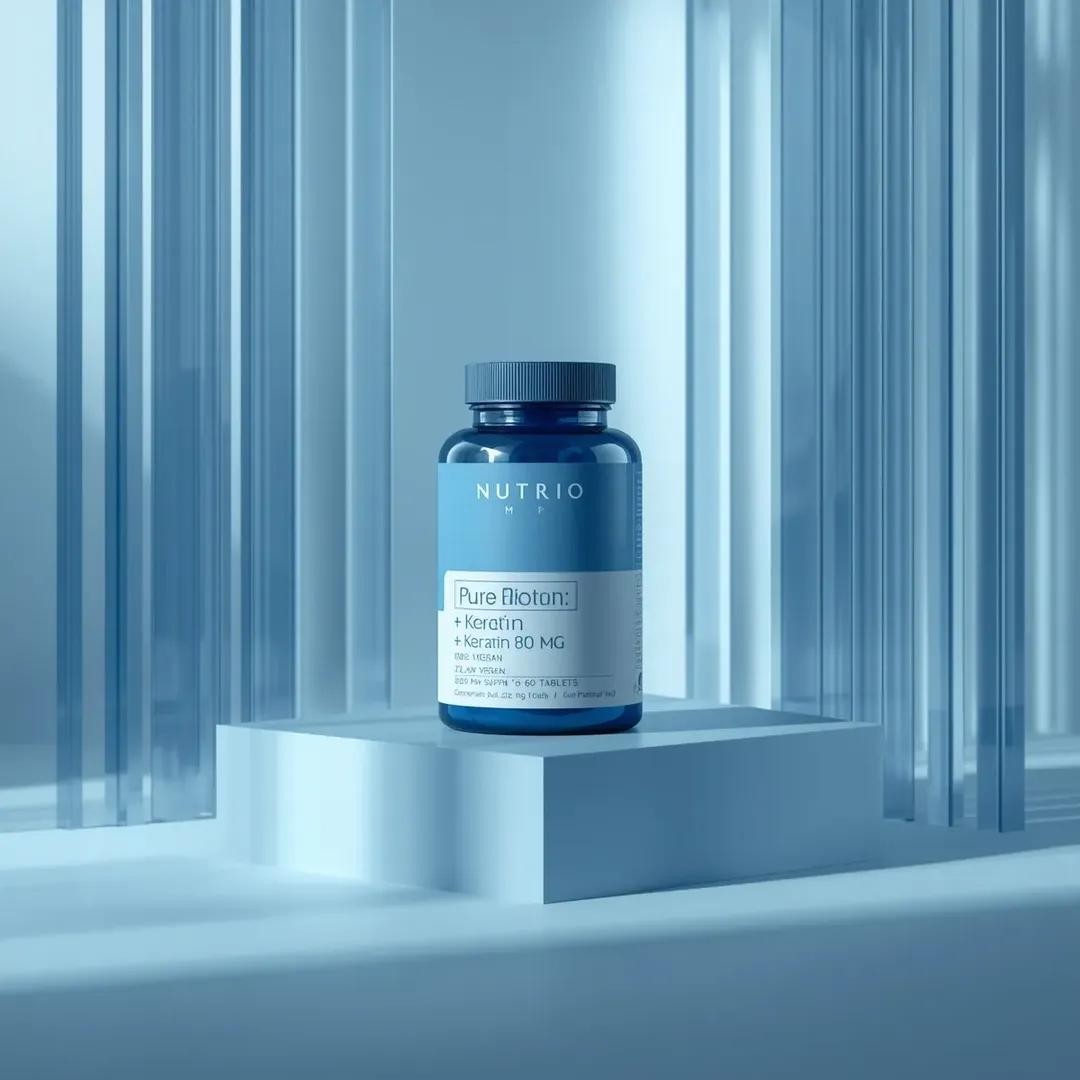 Blue Minimalist Supplement Product Photography