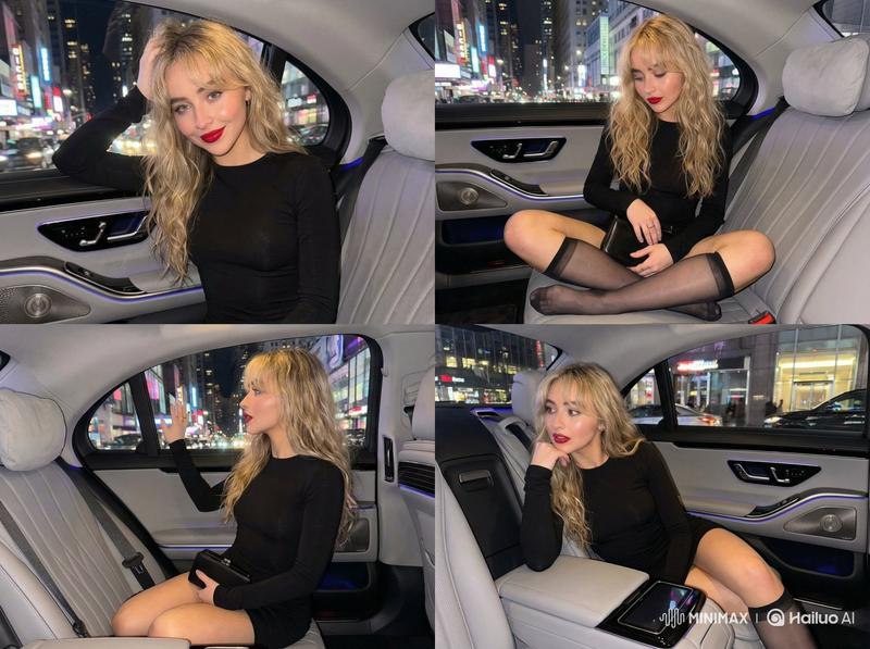 Luxury Car Night City Lights Portrait