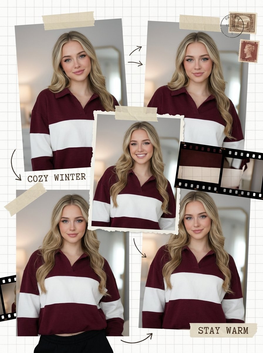 Dreamy Scrapbook Collage Aesthetic Multi-Angle Bust Portrait