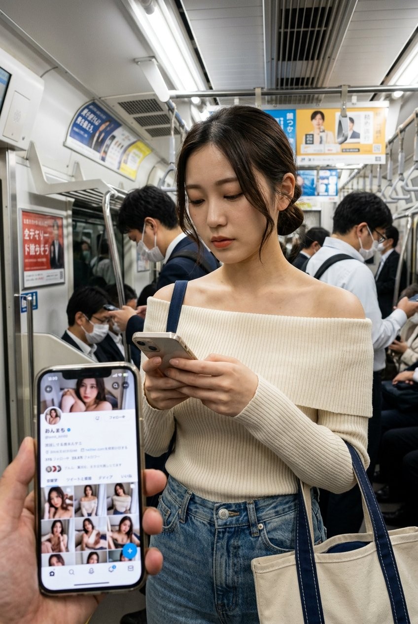Tokyo Subway Encounter Influencer Candid Street Portrait