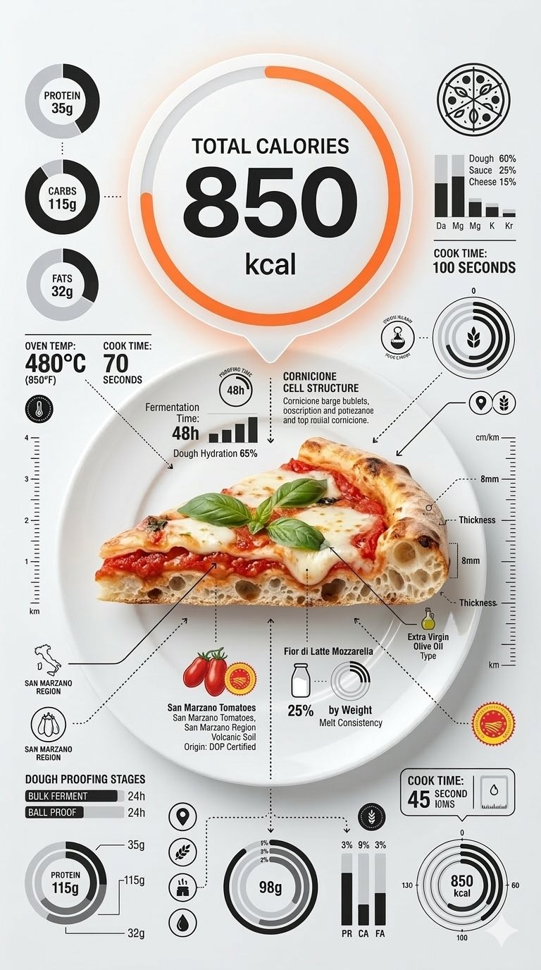 Italian Pizza Infographic Cross-Section Top-Down Design