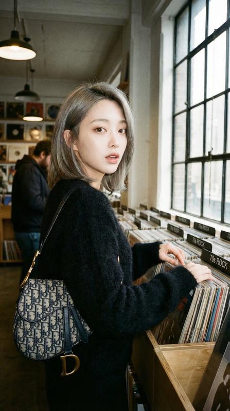 Independent Record Store Vinyl Browsing Candid Portrait