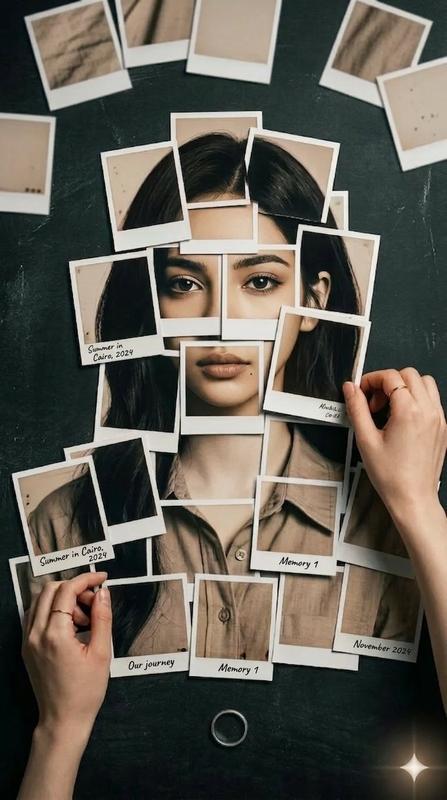 Polaroid Mosaic Puzzle Top-Down Creative Portrait