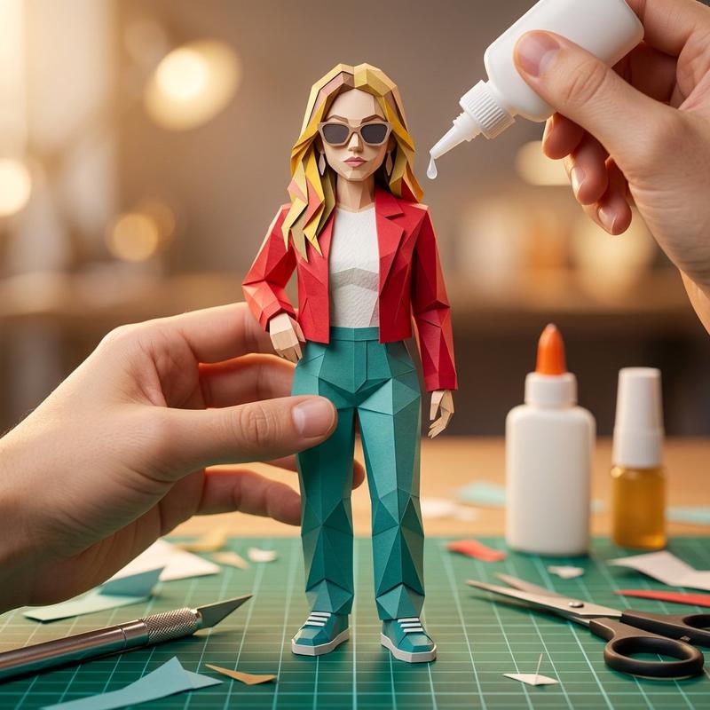 3D Paper Craft Origami Figurine Cutting Mat Workbench Character