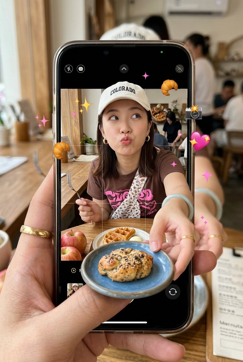 Smartphone Screen Breaking Cafe Girl