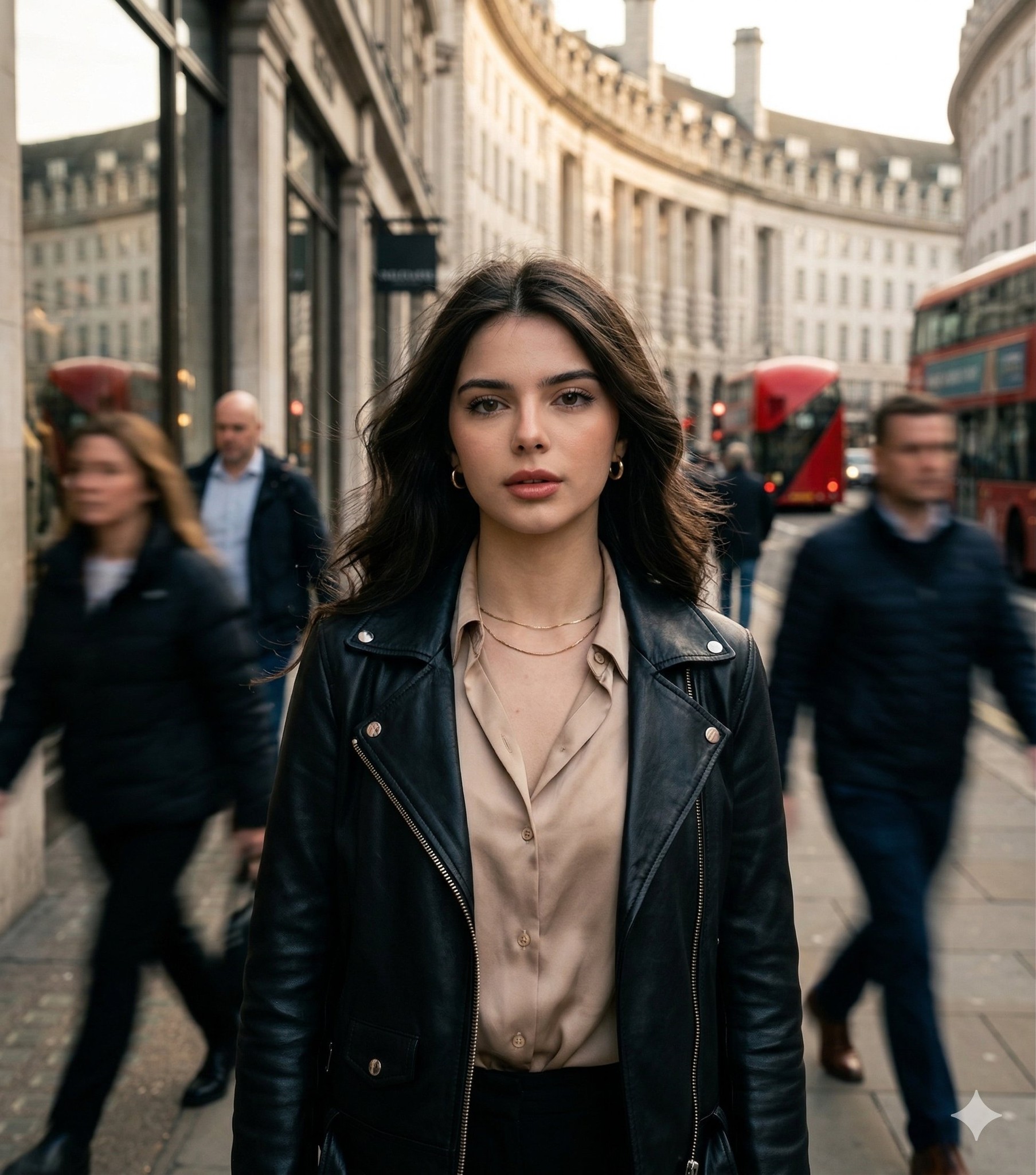 Cinematic Urban Street Leather Jacket Portrait