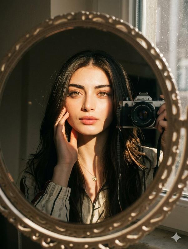 Mirror Camera Self-Portrait Window Light