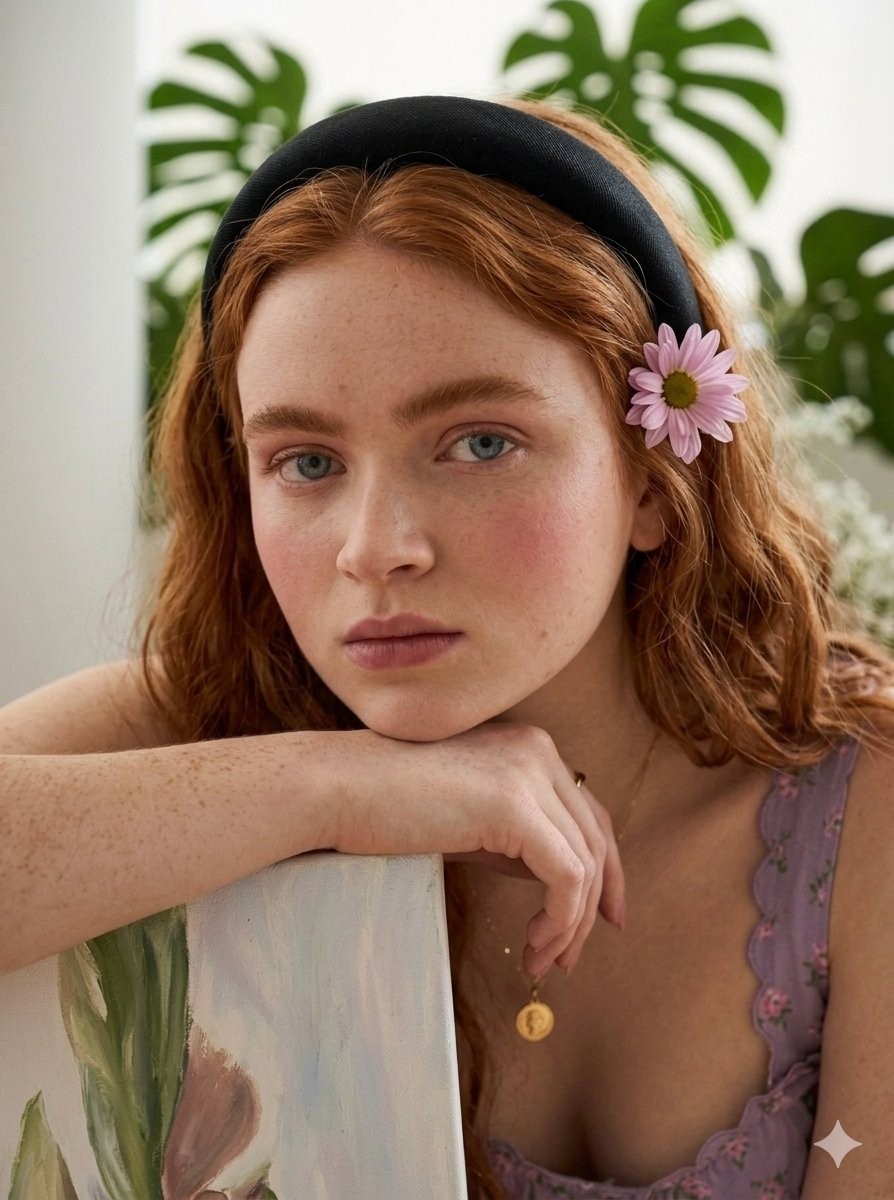 Cottagecore Floral Dress Lying Painting Sweet Portrait