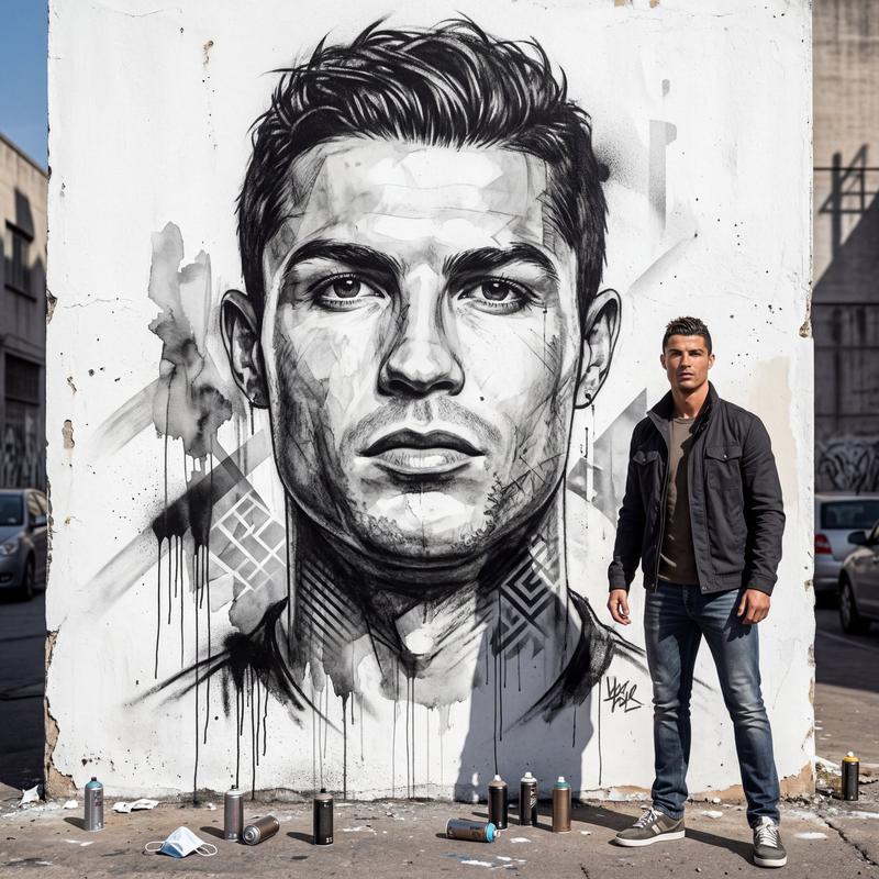 Urban Street Mural Self-Portrait Full Body