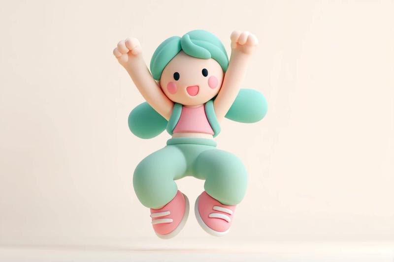 Cute 3D Kneaded Clay Style Cartoon Character Template