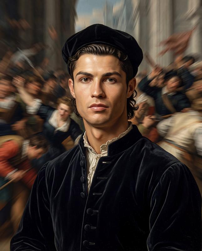 Renaissance Scholar Motion Blur Stillness Portrait