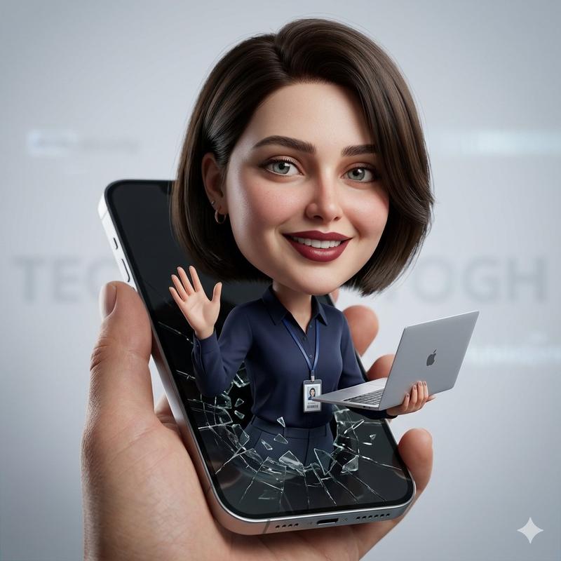 3D Caricature Big Head Phone Screen Breakout Character