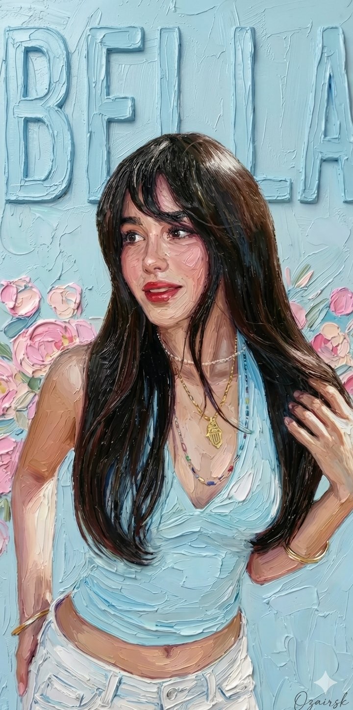 Impasto Oil Painting 3D Brushstroke Artistic Female Portrait
