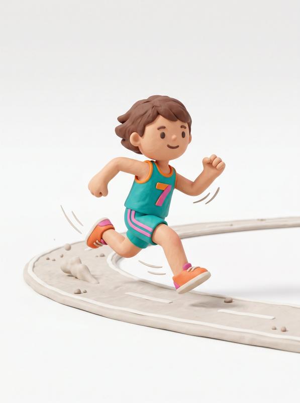 3D Kneaded Clay Runner Icon Cute Toy-Like Render
