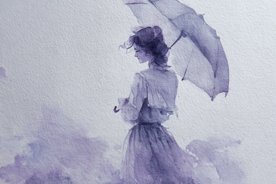 Watercolor Dreamlike Impressionistic Cold-Pressed Paper Template