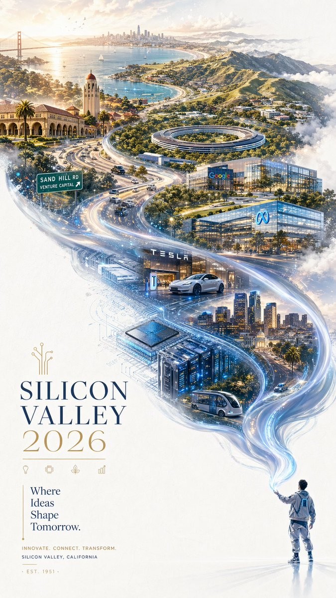 Futuristic Silicon Valley City Promotional Poster
