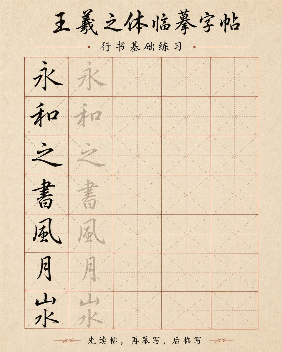 Calligraphy Copybook Sheet