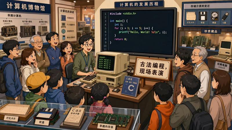 Programmer Demonstrating C Language Programming