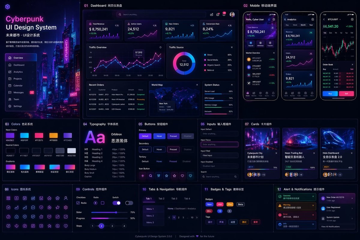Cyberpunk Future City UI Design