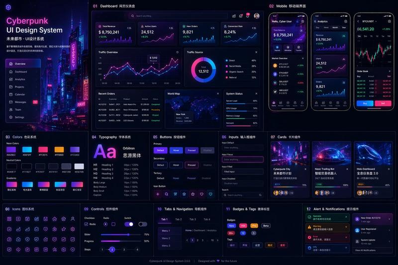 Cyberpunk Future City UI Design