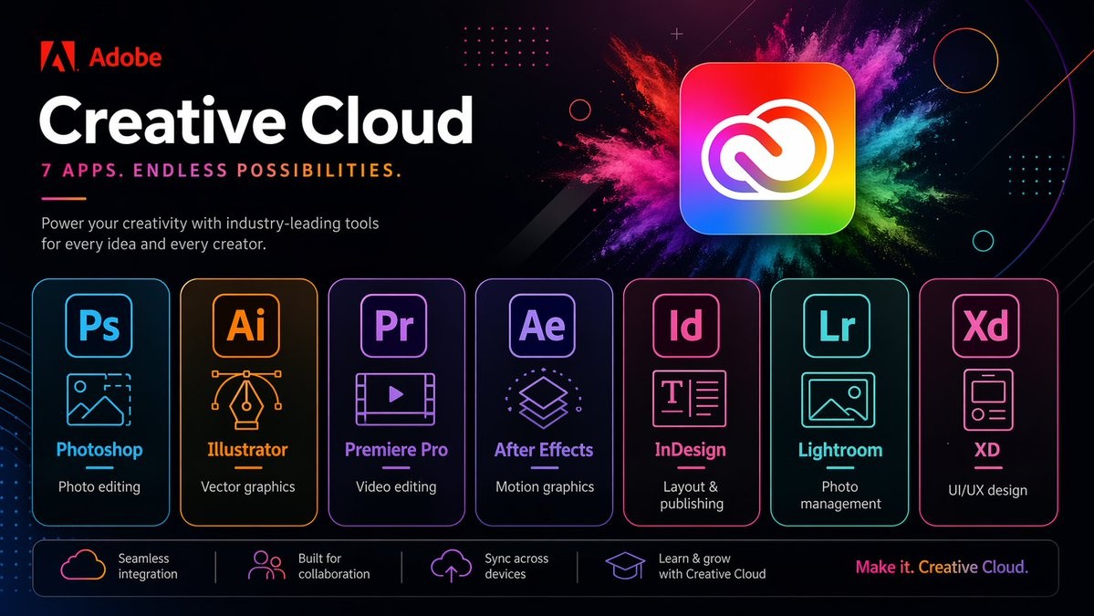Adobe Creative Cloud Promotional Banner — GPT Image Prompt | LocalBanana