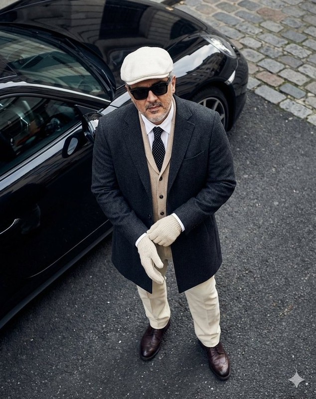 Downward shot of a well-dressed gentleman