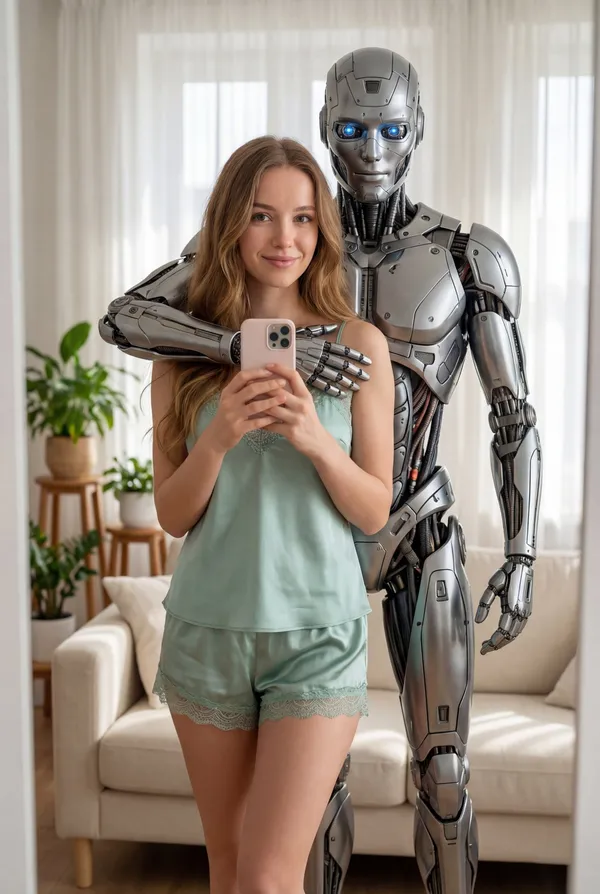 Heartwarming Moment with Robot