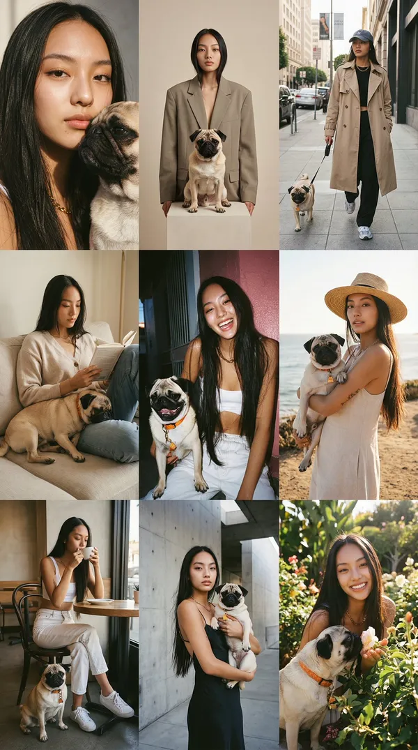 3x3 Women's Portrait Photo Collage