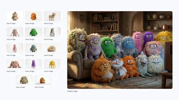 14 Fluffy Creatures Lined Up on Couch