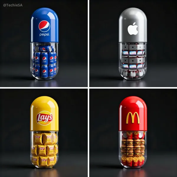 Brand 3D Render of Large Capsule Container