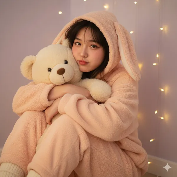 Girl in Pale Pink Pajamas