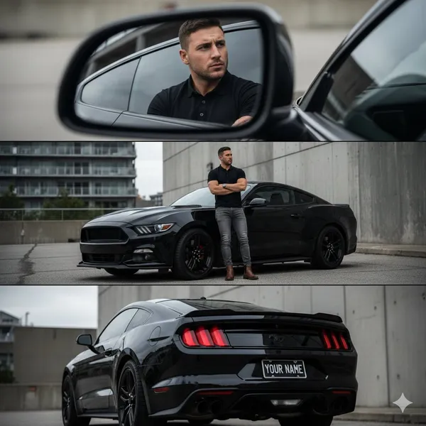 Three-View of Person and Car