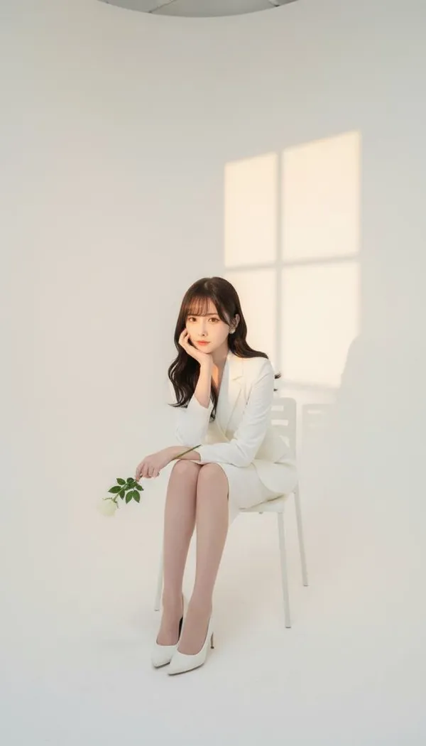 Studio Portrait of Seated Woman