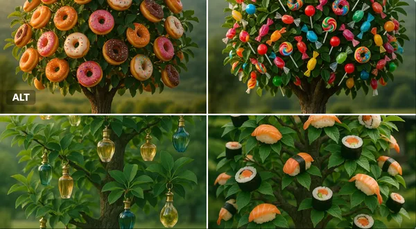 Products Hanging from Trees