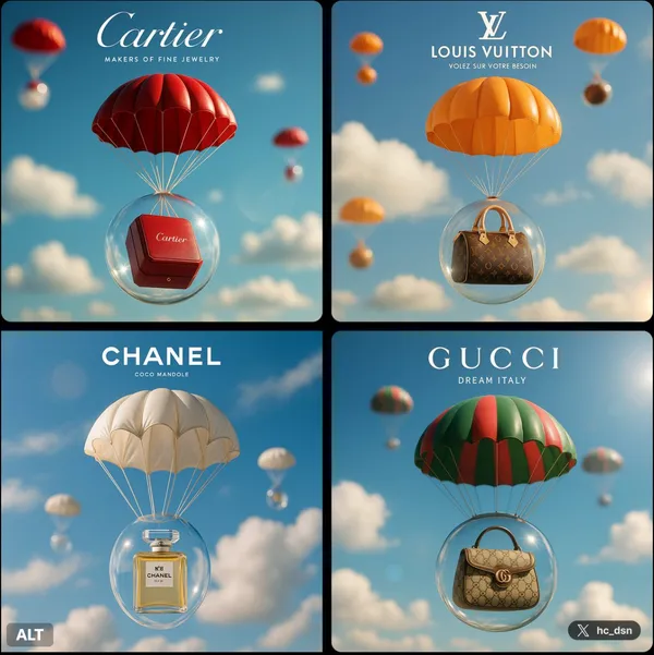 Luxury Brand Items Falling from Sky