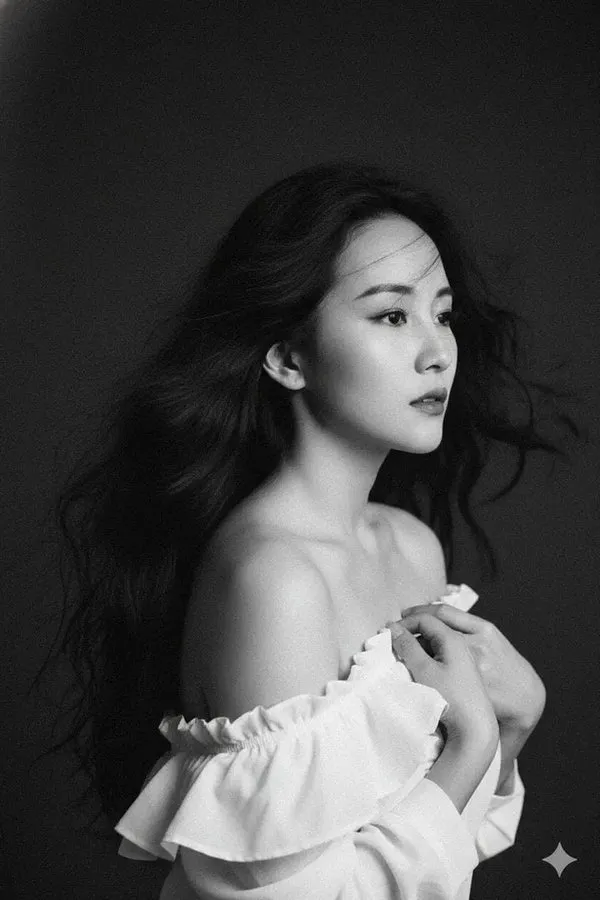 1990s Retro Black-And-White Portrait