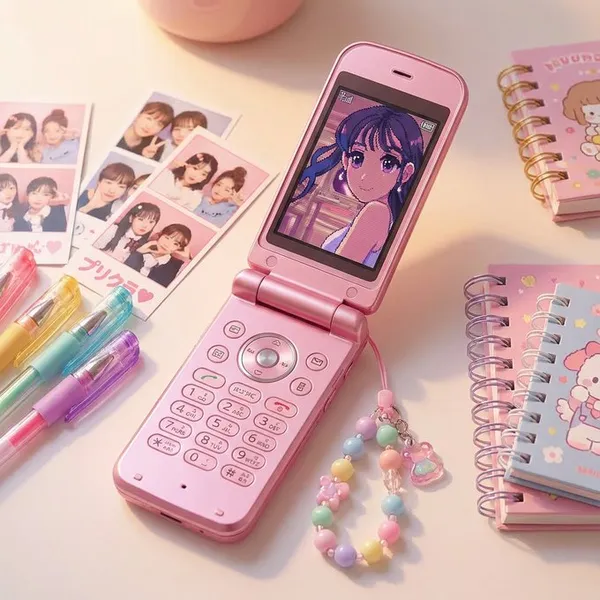 Shown on an Early-2000s Japanese Cell Phone Screen