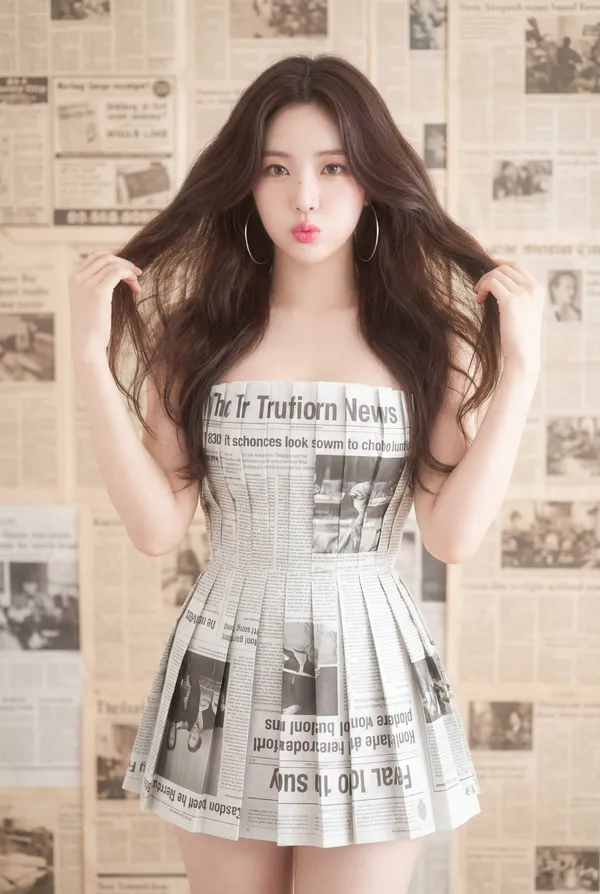 K-Pop Idol Newspaper Fashion Concept