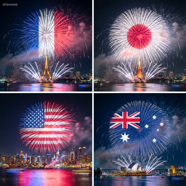 Nighttime Fireworks Display