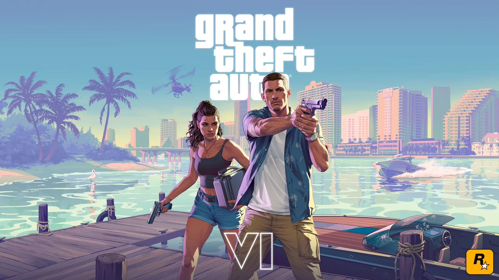 Jason and Lucia 02 With Logos, official GTA VI posters image reference